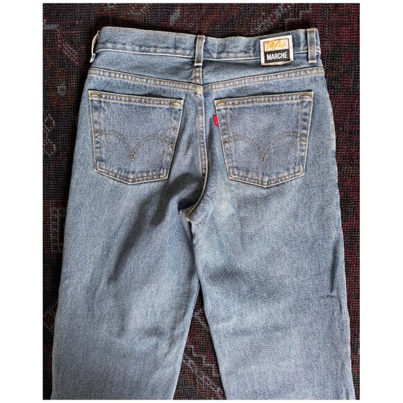 Levi's 550 MARCHÉ x HOUSE OF TAME Checker Patchwork Jeans | 29 W 29 L | Blue - Picture 7 of 7